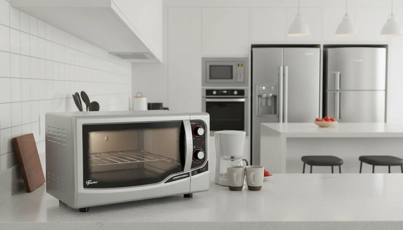 Forno elétrico de bancada compacto ou médio: qual escolher? A escolha do forno eletrico de bancada deve considerar espaco na bancada