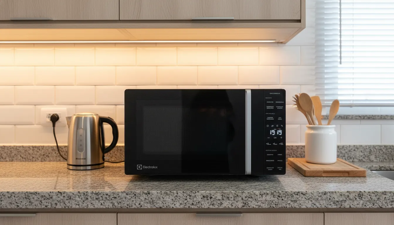 Um micro ondas eficiente contribui para uma cozinha funcional